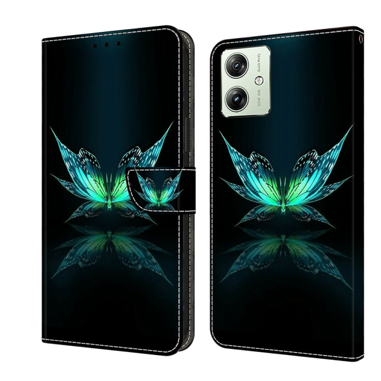 For Motorola Moto G54 Crystal 3D Shockproof Protective Leather Phone Case(Reflection Dutterfly) - Motorola Cases by PMC TechLife | Online Shopping South Africa | PMC TechLife | Buy Now Pay Later Mobicred