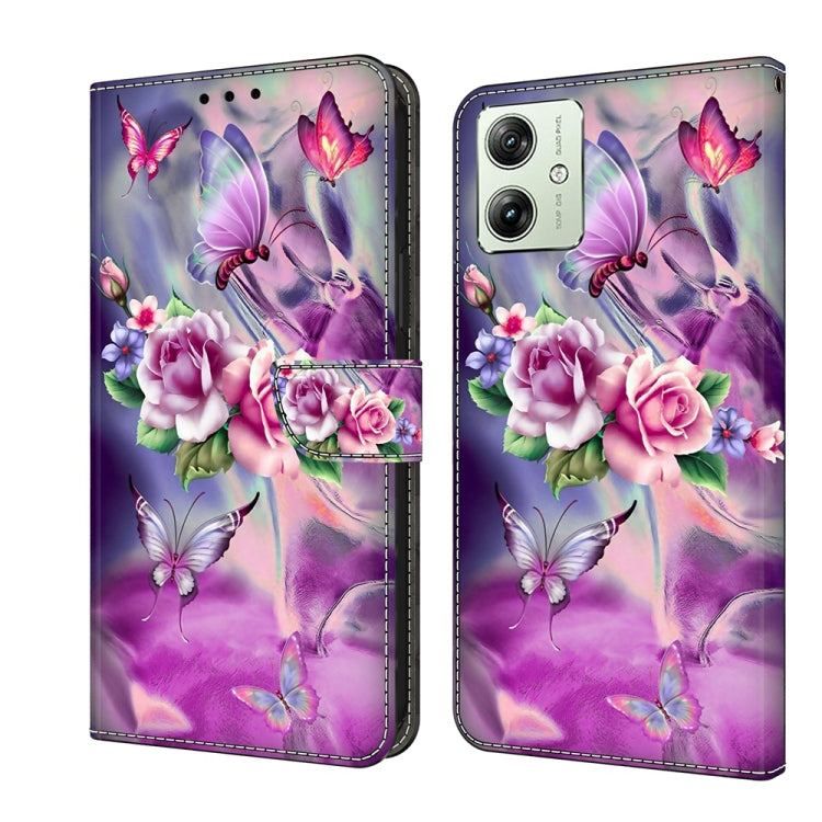 For Motorola Moto G54 Crystal 3D Shockproof Protective Leather Phone Case(Butterfly) - Motorola Cases by PMC TechLife | Online Shopping South Africa | PMC TechLife | Buy Now Pay Later Mobicred