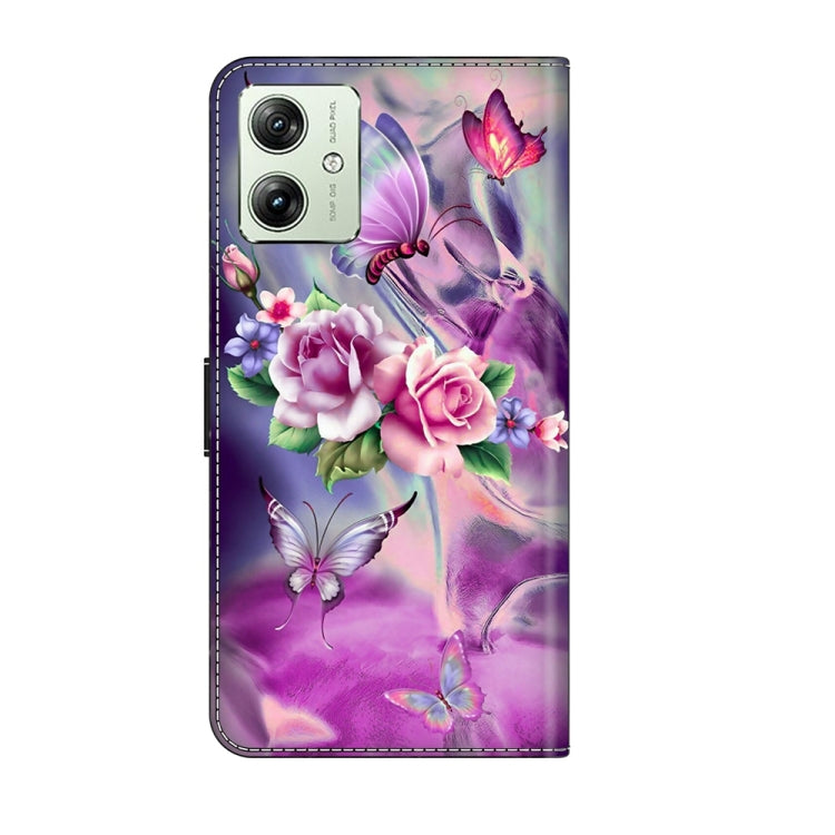 For Motorola Moto G54 Crystal 3D Shockproof Protective Leather Phone Case(Butterfly) - Motorola Cases by PMC TechLife | Online Shopping South Africa | PMC TechLife | Buy Now Pay Later Mobicred