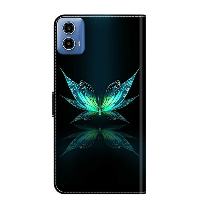 For Motorola Moto G34 Crystal 3D Shockproof Protective Leather Phone Case(Reflection Dutterfly) - Motorola Cases by PMC TechLife | Online Shopping South Africa | PMC TechLife | Buy Now Pay Later Mobicred