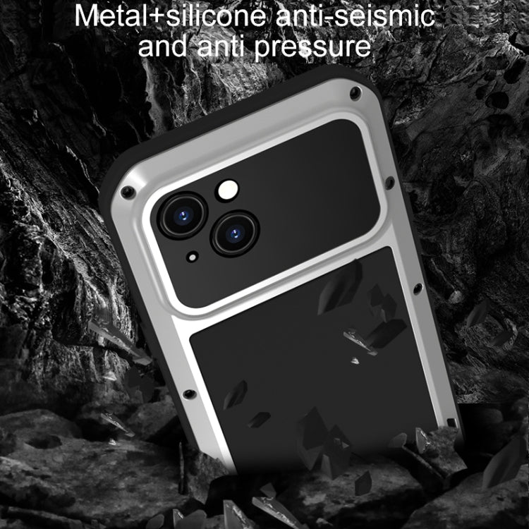 For iPhone 15 LOVE MEI Metal Shockproof Life Waterproof Dustproof Phone Case(White) - iPhone 15 Cases by LOVE MEI | Online Shopping South Africa | PMC Jewellery