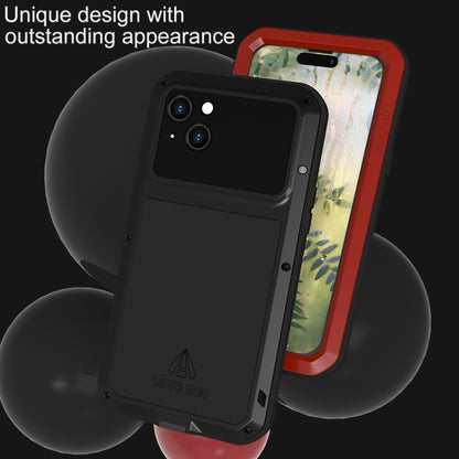 For iPhone 15 Plus LOVE MEI Metal Shockproof Life Waterproof Dustproof Phone Case(Red) - iPhone 15 Plus Cases by LOVE MEI | Online Shopping South Africa | PMC Jewellery