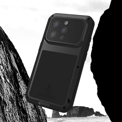 For iPhone 15 Pro LOVE MEI Metal Shockproof Life Waterproof Dustproof Phone Case(Black) - iPhone 15 Pro Cases by LOVE MEI | Online Shopping South Africa | PMC Jewellery