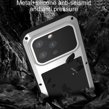 For iPhone 15 Pro LOVE MEI Metal Shockproof Life Waterproof Dustproof Phone Case(Black) - iPhone 15 Pro Cases by LOVE MEI | Online Shopping South Africa | PMC Jewellery