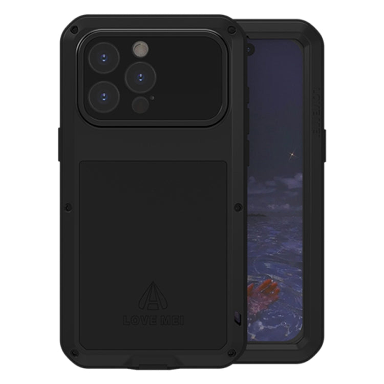 For iPhone 15 Pro Max LOVE MEI Metal Shockproof Life Waterproof Dustproof Phone Case(Black) - iPhone 15 Pro Max Cases by LOVE MEI | Online Shopping South Africa | PMC Jewellery