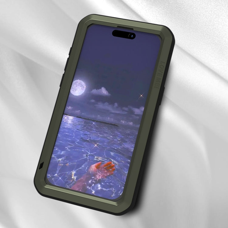 For iPhone 15 Pro Max LOVE MEI Metal Shockproof Life Waterproof Dustproof Phone Case(Black) - iPhone 15 Pro Max Cases by LOVE MEI | Online Shopping South Africa | PMC TechLife | Buy Now Pay Later Mobicred