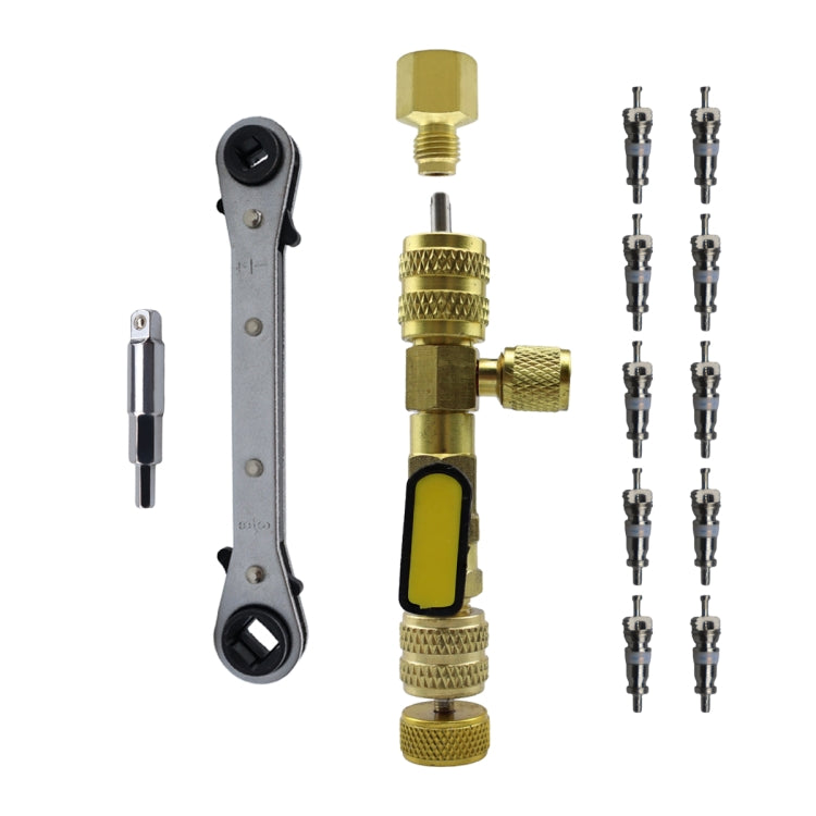13pcs / Set Air Conditioning Valve Core Disassembly Tool with Rrepair Wrench & Valve Core - Air Conditioning System by PMC TechLife | Online Shopping South Africa | PMC TechLife | Buy Now Pay Later Mobicred
