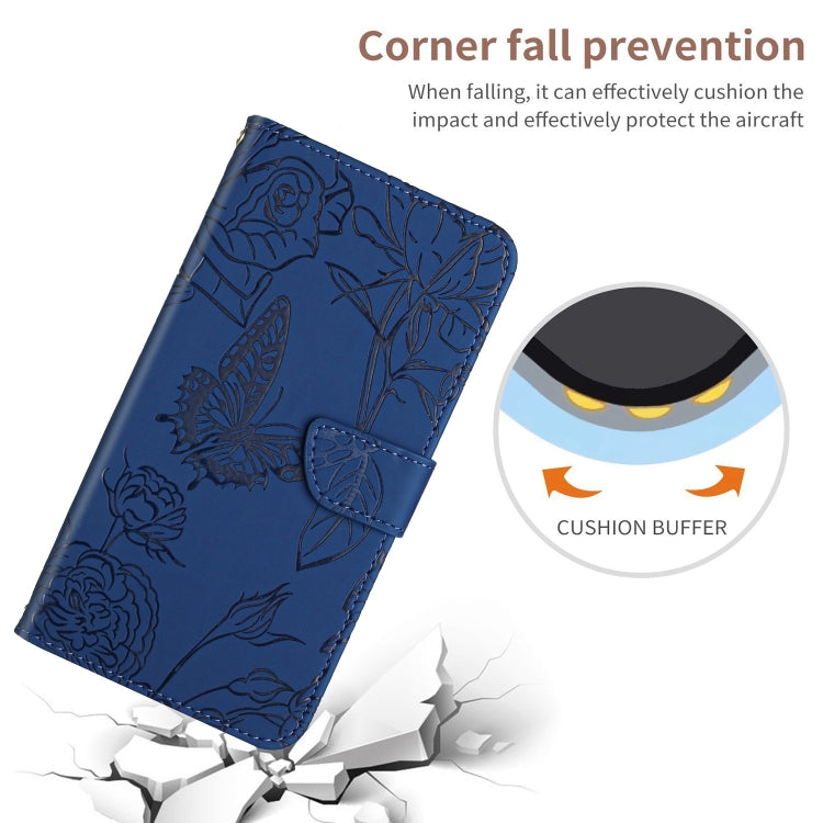 For Google Pixel 9 Skin Feel Butterfly Embossed Flip Leather Phone Case(Blue) - Google Cases by PMC TechLife | Online Shopping South Africa | PMC TechLife | Buy Now Pay Later Mobicred