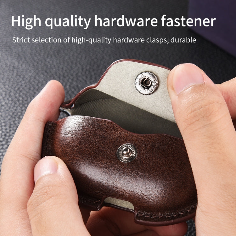 For Huawei FreeClip Business Leather Earphone Protective Case with Hook(Black) - Huawei Earphone Case by PMC TechLife | Online Shopping South Africa | PMC TechLife | Buy Now Pay Later Mobicred