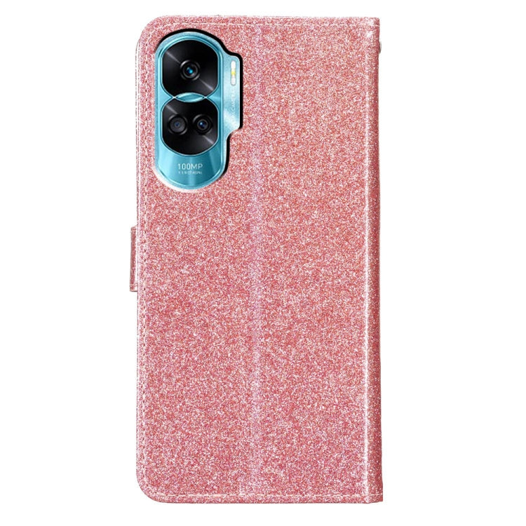 For Honor 90 Lite Glitter Powder Flip Leather Phone Case(Rose Gold) - Honor Cases by PMC Jewellery | Online Shopping South Africa | PMC Jewellery