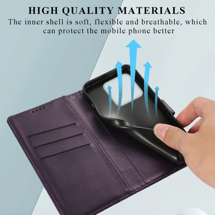 For Xiaomi 13 Pro PU Genuine Leather Texture Embossed Line Phone Case(Purple) - 13 Pro Cases by PMC TechLife | Online Shopping South Africa | PMC TechLife | Buy Now Pay Later Mobicred
