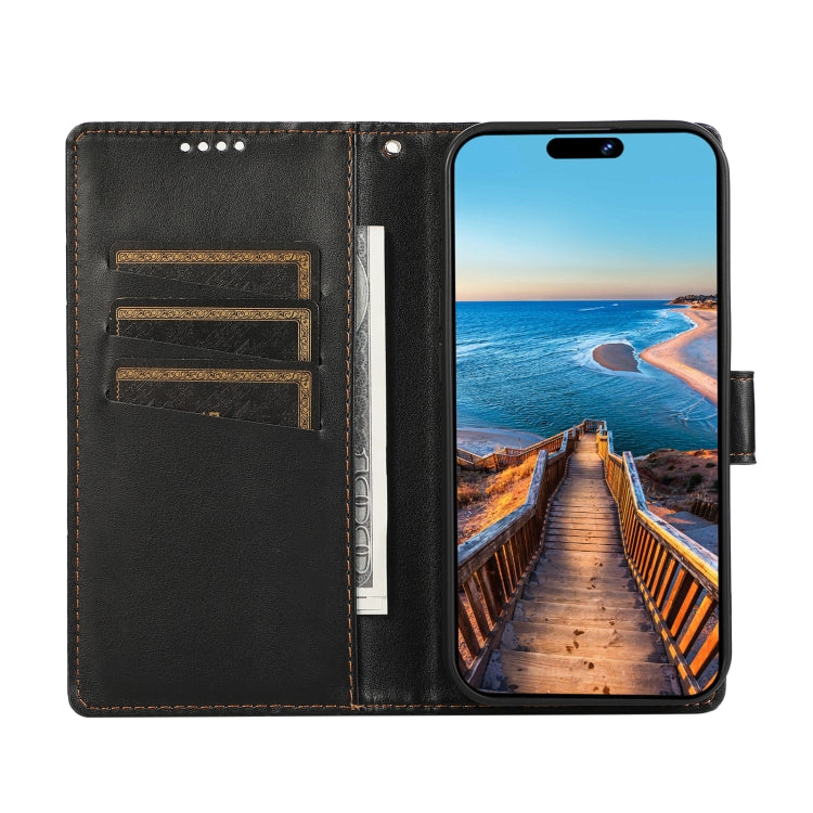 For Xiaomi Redmi Note 12 4G PU Genuine Leather Texture Embossed Line Phone Case(Black) - Xiaomi Cases by PMC TechLife | Online Shopping South Africa | PMC TechLife | Buy Now Pay Later Mobicred