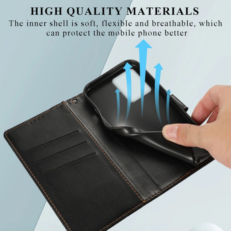 For Xiaomi Redmi Note 12 4G PU Genuine Leather Texture Embossed Line Phone Case(Black) - Xiaomi Cases by PMC TechLife | Online Shopping South Africa | PMC TechLife | Buy Now Pay Later Mobicred