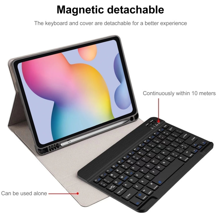 For Samsung Galaxy Tab S9 FE Square Cap Bluetooth Keyboard Leather Case with Pen Slot(Light Blue) - free shipping - PMC TechLife - Order now!