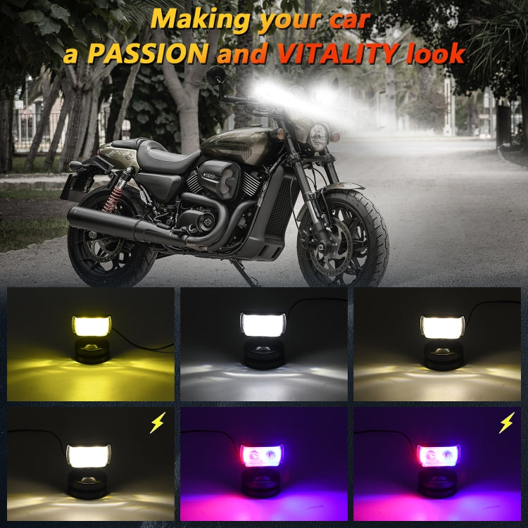 S20 11W / DC 9-30V Three-sided Flash Motorcycle Spotlight(Black) - Work Lights by PMC Jewellery | Online Shopping South Africa | PMC Jewellery | Buy Now Pay Later Mobicred