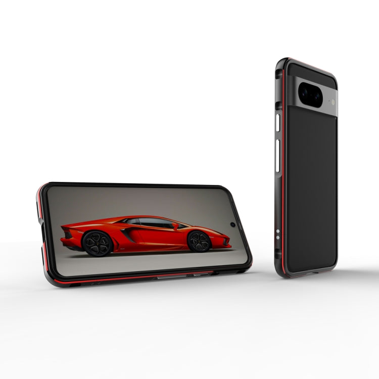 For Google Pixel 8 Aurora Series Metal Frame Phone Case(Black Silver) - Google Cases by PMC TechLife | Online Shopping South Africa | PMC TechLife | Buy Now Pay Later Mobicred