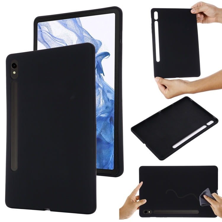 For Samsung Galaxy Tab S10 FE / S9 FE Pure Color Liquid Silicone Shockproof Tablet Case(Black) - Galaxy Tab S9 FE by PMC Jewellery | Online Shopping South Africa | PMC Jewellery | Buy Now Pay Later Mobicred