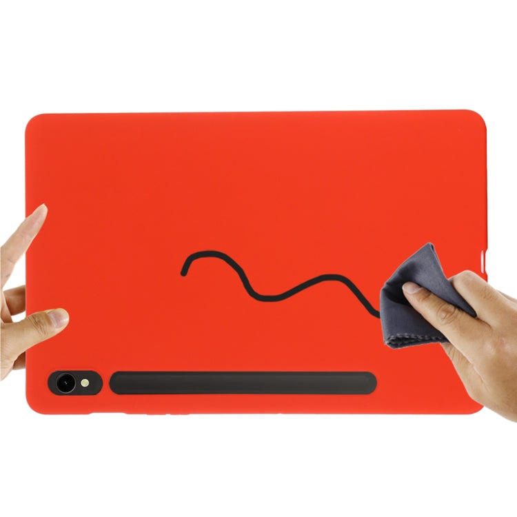 For Samsung Galaxy Tab S9 FE Pure Color Liquid Silicone Shockproof Tablet Case(Red) - free shipping - PMC Jewellery - Order now!
