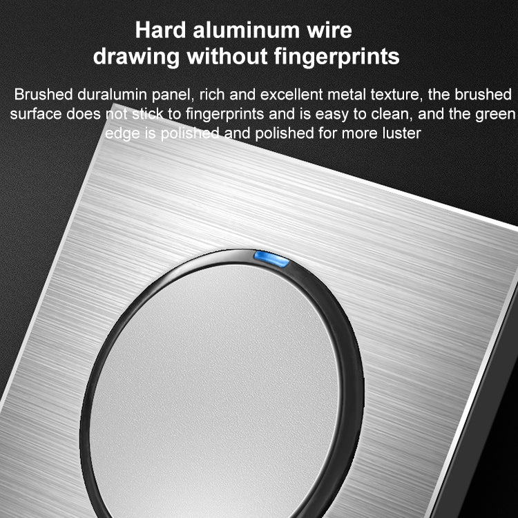86mm Gray Aluminum Wire Drawing LED Switch Panel, Style:TV Socket - Switch by PMC TechLife | Online Shopping South Africa | PMC TechLife | Buy Now Pay Later Mobicred