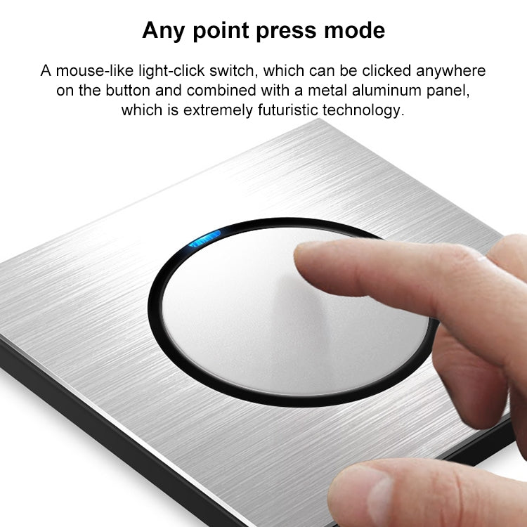 86mm Gray Aluminum Wire Drawing LED Switch Panel, Style:Telephone Socket - Switch by PMC TechLife | Online Shopping South Africa | PMC TechLife | Buy Now Pay Later Mobicred