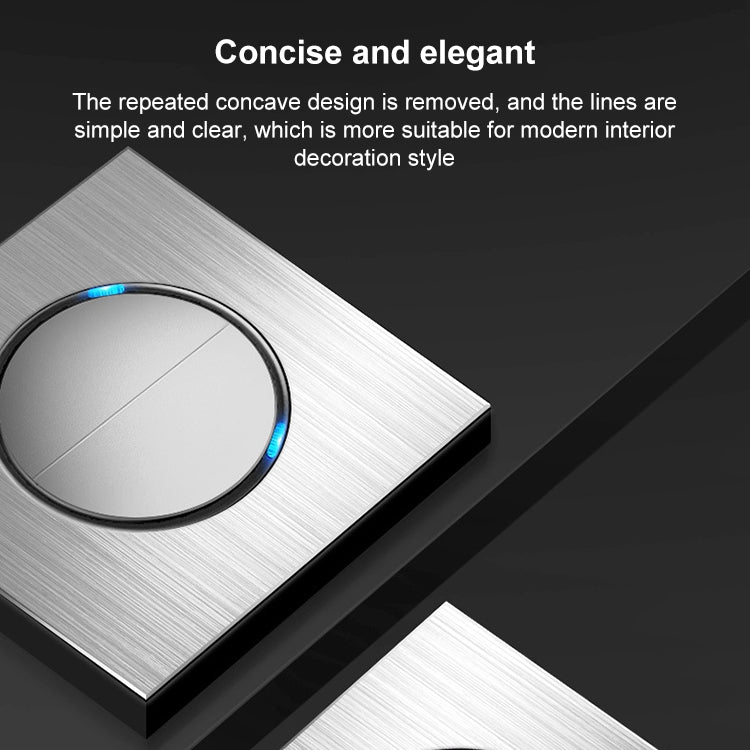 86mm Gray Aluminum Wire Drawing LED Switch Panel, Style:Telephone Socket - Switch by PMC TechLife | Online Shopping South Africa | PMC TechLife | Buy Now Pay Later Mobicred