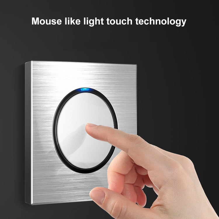 86mm Gray Aluminum Wire Drawing LED Switch Panel, Style:Five-hole USB Socket - free shipping - PMC Jewellery - Order now!