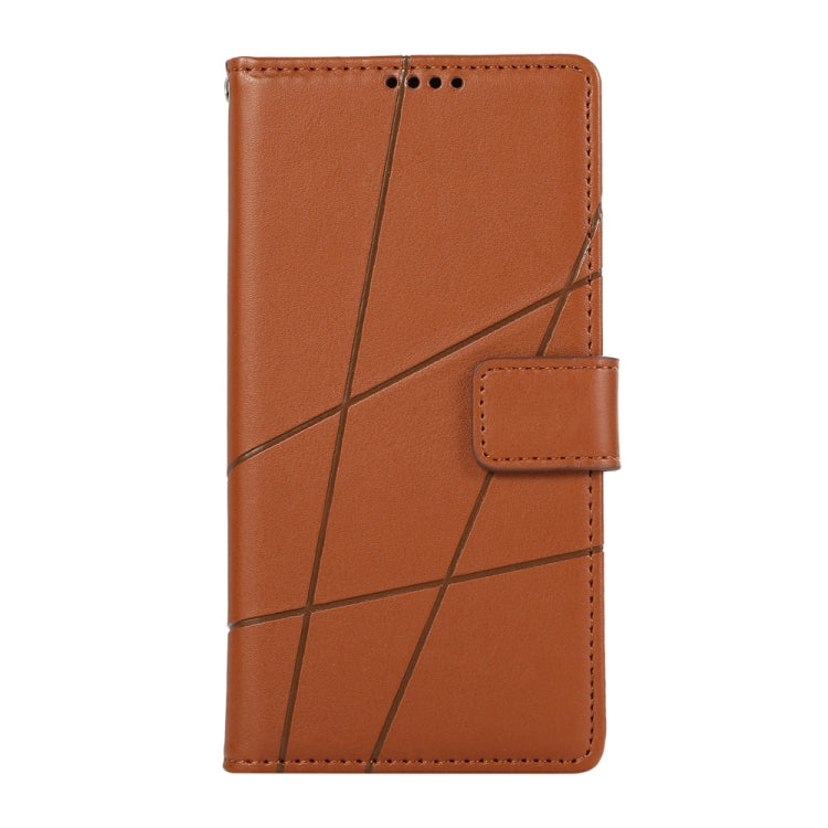 For Google Pixel 9 Pro PU Genuine Leather Texture Embossed Line Phone Case(Brown) - Google Cases by PMC TechLife | Online Shopping South Africa | PMC TechLife | Buy Now Pay Later Mobicred