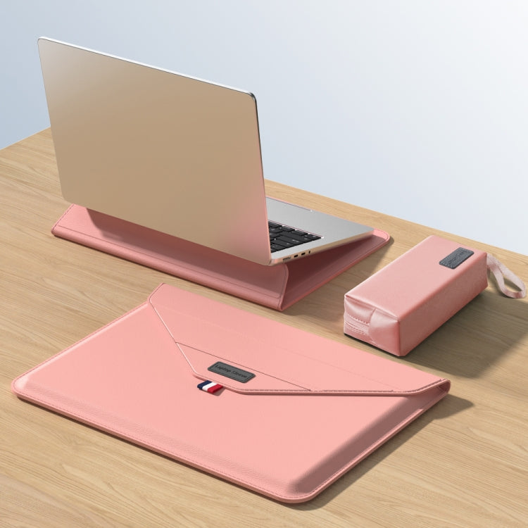 For 13/14 inch Envelope Holder Laptop Sleeve Bag with Accessories Bag(Pink) - Other by PMC Jewellery | Online Shopping South Africa | PMC Jewellery | Buy Now Pay Later Mobicred