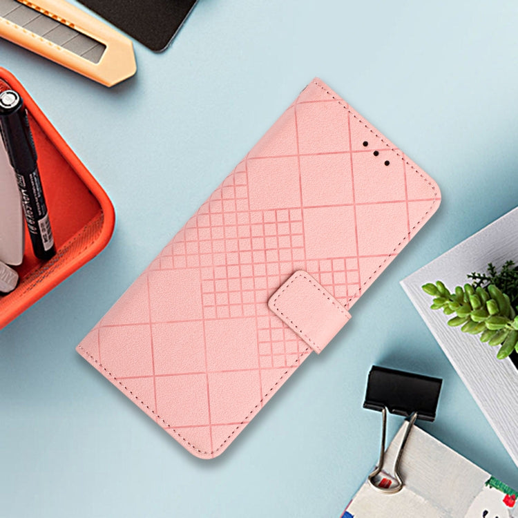 For Google Pixel 9 Rhombic Grid Texture Leather Phone Case(Pink) - Google Cases by PMC TechLife | Online Shopping South Africa | PMC TechLife | Buy Now Pay Later Mobicred