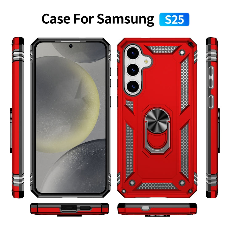 For Samsung Galaxy S25 5G Shockproof TPU + PC Phone Case(Red) - Galaxy S25 5G Cases by PMC Jewellery | Online Shopping South Africa | PMC Jewellery | Buy Now Pay Later Mobicred