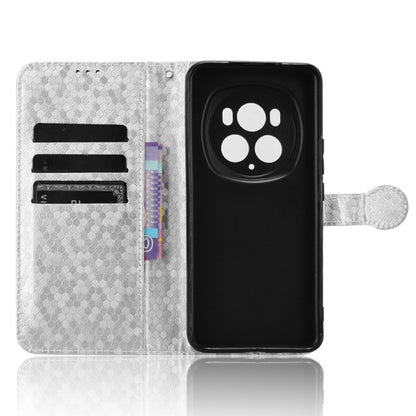 For Honor Magic6 Pro Honeycomb Dot Texture Leather Phone Case(Silver) - Honor Cases by PMC Jewellery | Online Shopping South Africa | PMC Jewellery | Buy Now Pay Later Mobicred