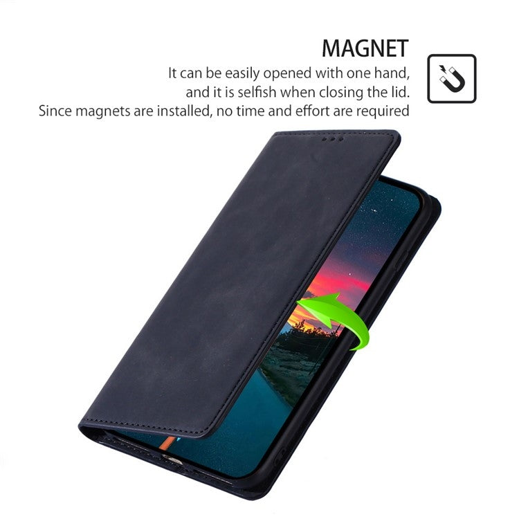 For OPPO A79 5G Skin Feel Magnetic Leather Phone Case(Black) - OPPO Cases by PMC TechLife | Online Shopping South Africa | PMC TechLife | Buy Now Pay Later Mobicred