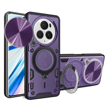 For Honor Magic6 Pro 5G CD Texture Sliding Camshield Magnetic Holder Phone Case(Purple) - Honor Cases by PMC Jewellery | Online Shopping South Africa | PMC Jewellery | Buy Now Pay Later Mobicred