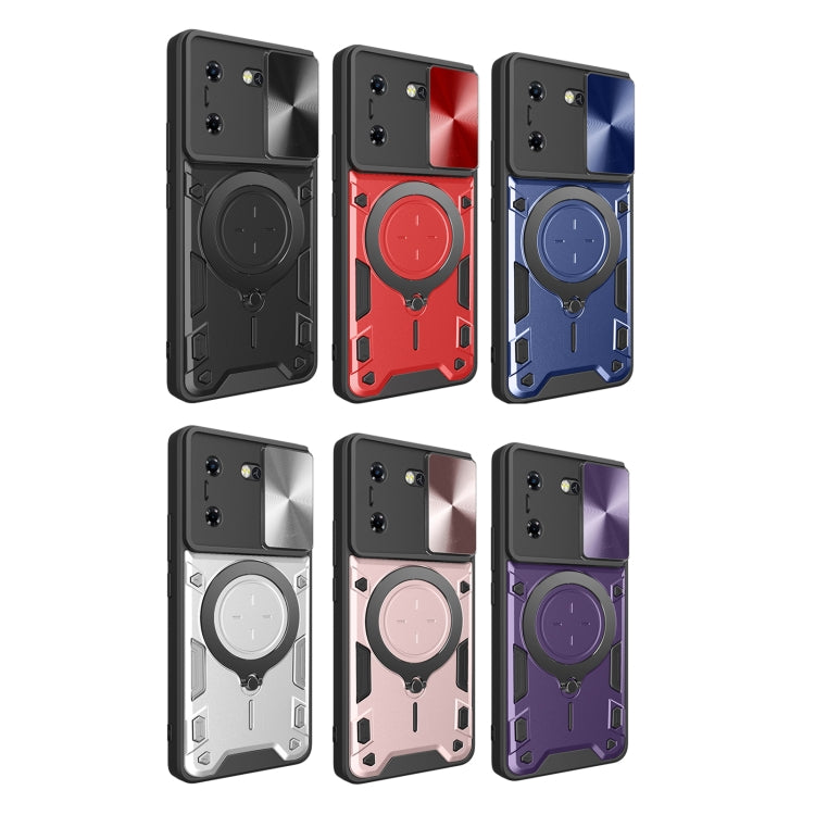 For Tecno Pova 5 CD Texture Sliding Camshield Magnetic Holder Phone Case(Pink) - free shipping - PMC TechLife - Order now!