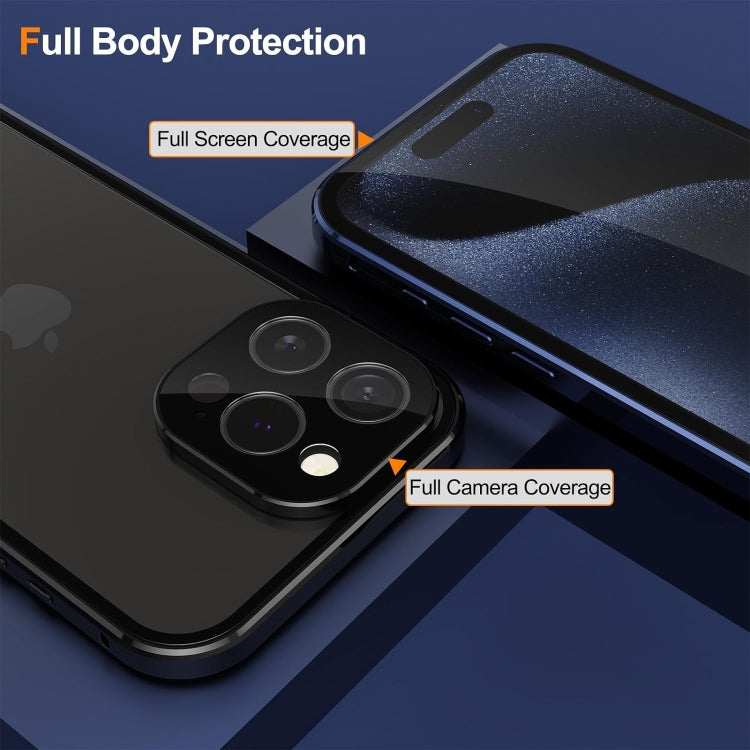 For iPhone 16 Pro Max Anti-peeping Magnetic Double-sided Tempered Glass Phone Case(Grey) - free shipping - PMC Jewellery - Order now!
