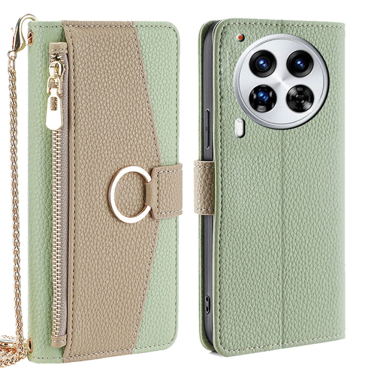 For Tecno Camon 30 Premier 5G Crossbody Litchi Texture Leather Phone Case(Green) - Tecno Cases by PMC TechLife | Online Shopping South Africa | PMC TechLife | Buy Now Pay Later Mobicred
