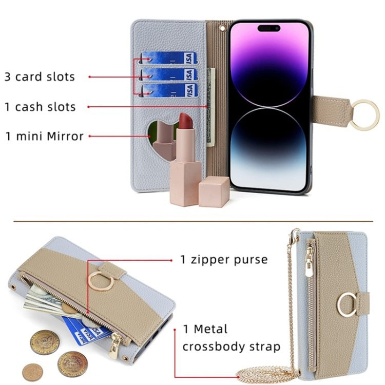 For Honor 9X Lite Crossbody Litchi Texture Leather Phone Case(Blue) - Honor Cases by PMC TechLife | Online Shopping South Africa | PMC TechLife | Buy Now Pay Later Mobicred