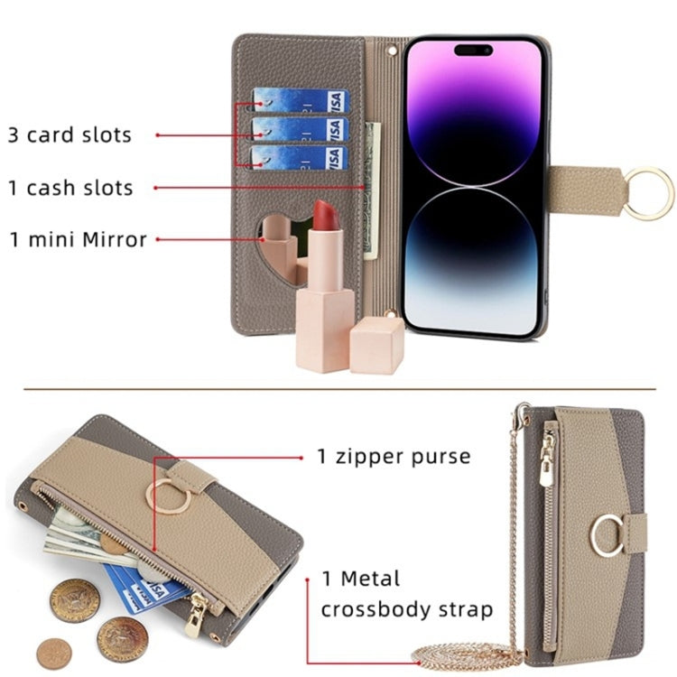 For Honor 80 Crossbody Litchi Texture Leather Phone Case(Grey) - Honor Cases by PMC TechLife | Online Shopping South Africa | PMC TechLife | Buy Now Pay Later Mobicred
