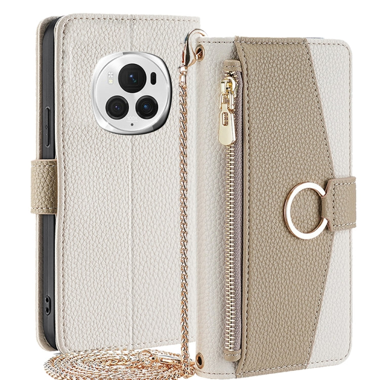 For Honor Magic6 Pro 5G Crossbody Litchi Texture Leather Phone Case(White) - Honor Cases by PMC Jewellery | Online Shopping South Africa | PMC Jewellery | Buy Now Pay Later Mobicred