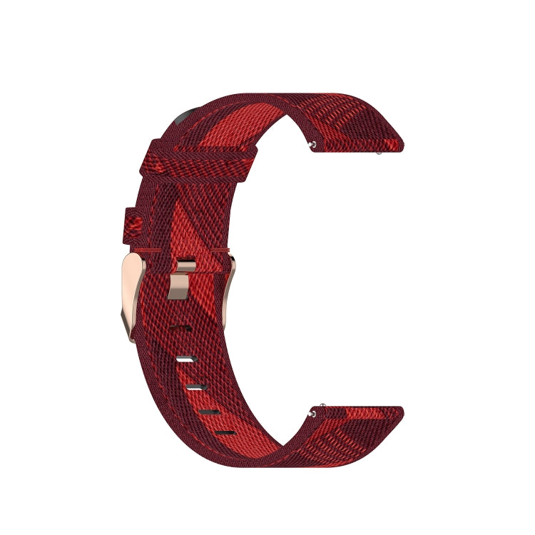 20mm Universal Stripe Weave Nylon Watch Band(Red) - 20mm Bands by PMc TechLife | Online Shopping South Africa | PMc TechLife | Buy Now Pay Later Mobicred