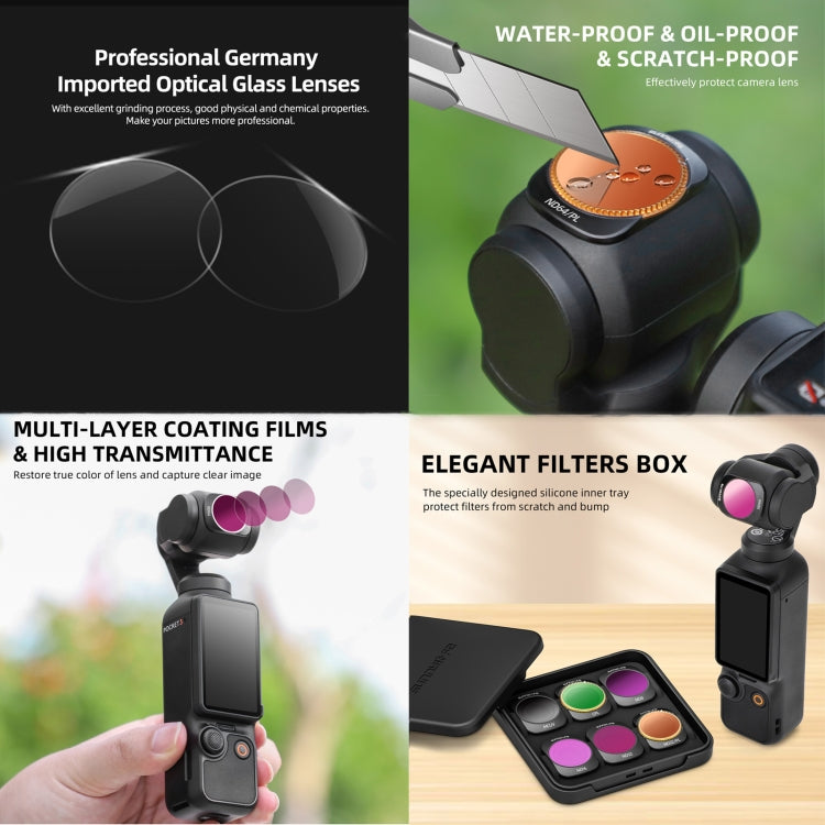 For DJI OSMO Pocket 3 Sunnylife Camera Lens Filter, Filter:6 in 1 UV CPL ND8-64 - Lens Accessories by Sunnylife | Online Shopping South Africa | PMC Jewellery