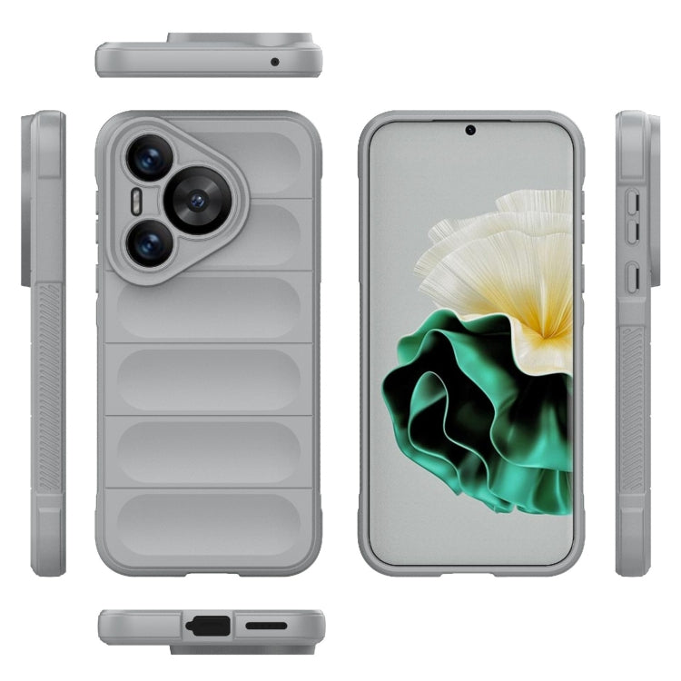 For Huawei Pura 70 Magic Shield TPU + Flannel Phone Case(Grey) - Huawei Cases by PMC Jewellery | Online Shopping South Africa | PMC Jewellery | Buy Now Pay Later Mobicred