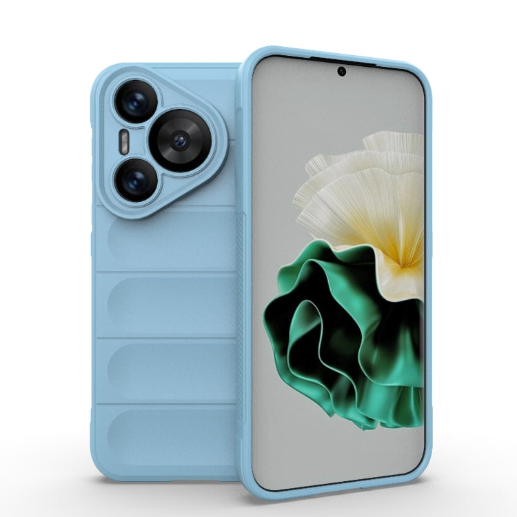 For Huawei Pura 70 Magic Shield TPU + Flannel Phone Case(Light Blue) - Huawei Cases by PMC Jewellery | Online Shopping South Africa | PMC Jewellery | Buy Now Pay Later Mobicred