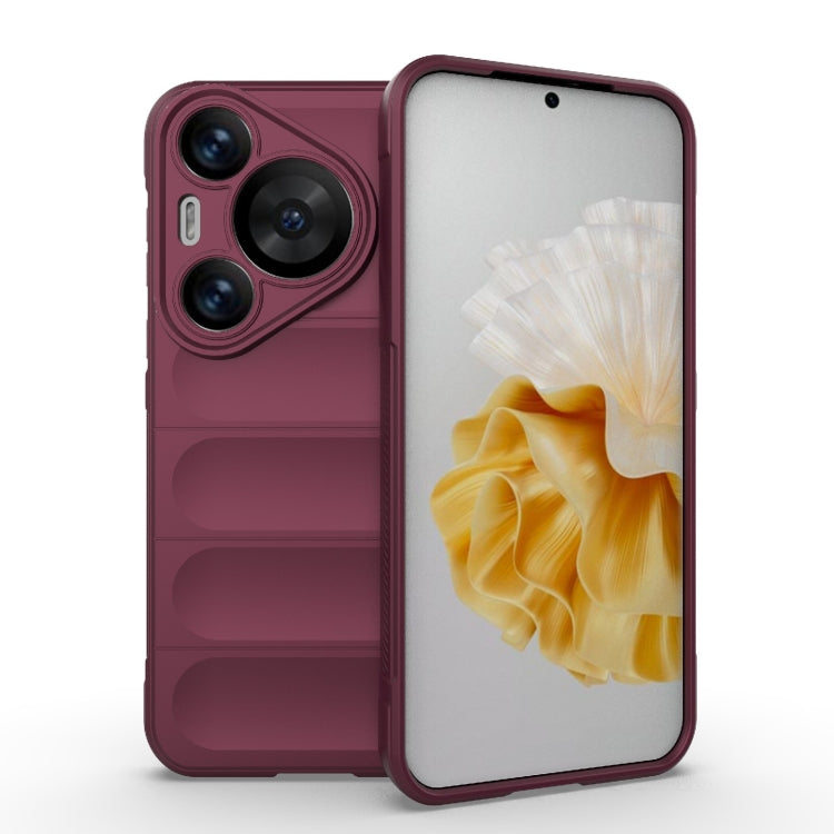 For Huawei Pura 70 Pro / 70 Pro+ Magic Shield TPU + Flannel Phone Case(Wine Red) - Huawei Cases by PMC Jewellery | Online Shopping South Africa | PMC Jewellery | Buy Now Pay Later Mobicred