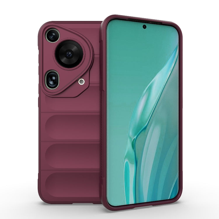 For Huawei Pura 70 Ultra Magic Shield TPU + Flannel Phone Case(Wine Red) - Huawei Cases by PMC Jewellery | Online Shopping South Africa | PMC Jewellery | Buy Now Pay Later Mobicred