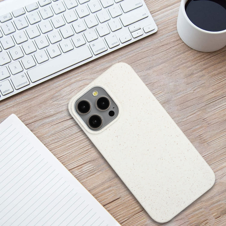 For iPhone 15 Pro Wheat MagSafe Magnetic Straw Material + TPU Phone Case(White) - iPhone 15 Pro Cases by PMC TechLife | Online Shopping South Africa | PMC TechLife | Buy Now Pay Later Mobicred