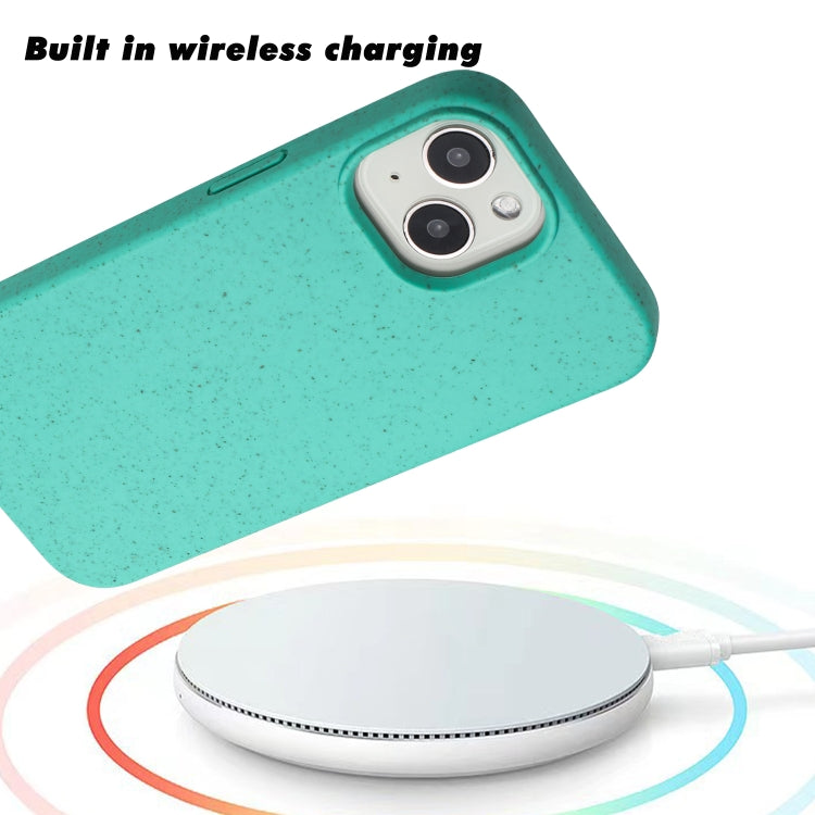 For iPhone 14 Plus Wheat MagSafe Magnetic Straw Material + TPU Phone Case(Green) - iPhone 14 Plus Cases by PMC TechLife | Online Shopping South Africa | PMC TechLife