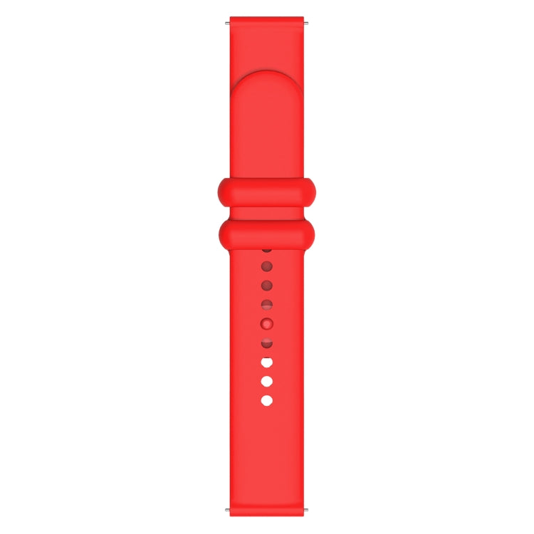 18mm Universal Solid Color Reverse Buckle Silicone Watch Band(Red) - free shipping - PMC TechLife - Order now!