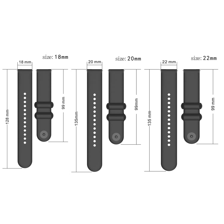 18mm Universal Solid Color Reverse Buckle Silicone Watch Band(Black) - free shipping - PMC TechLife - Order now!