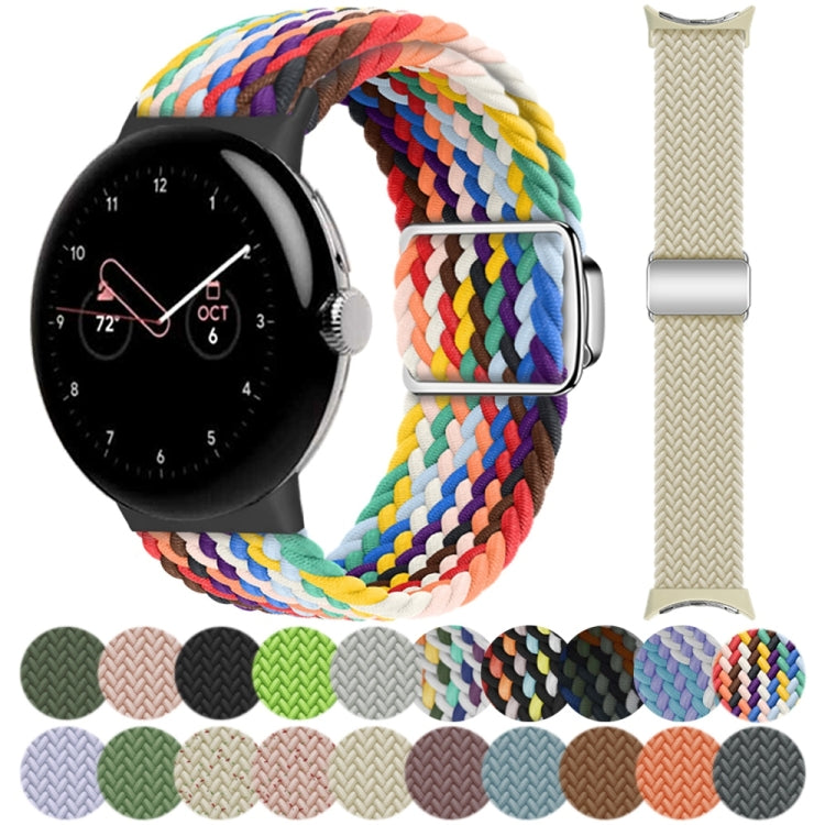 For Google Pixel Watch / Watch 2 Nylon Loop Magnetic Buckle Watch Band(Black) - Watch Bands by PMC TechLife | Online Shopping South Africa | PMC TechLife